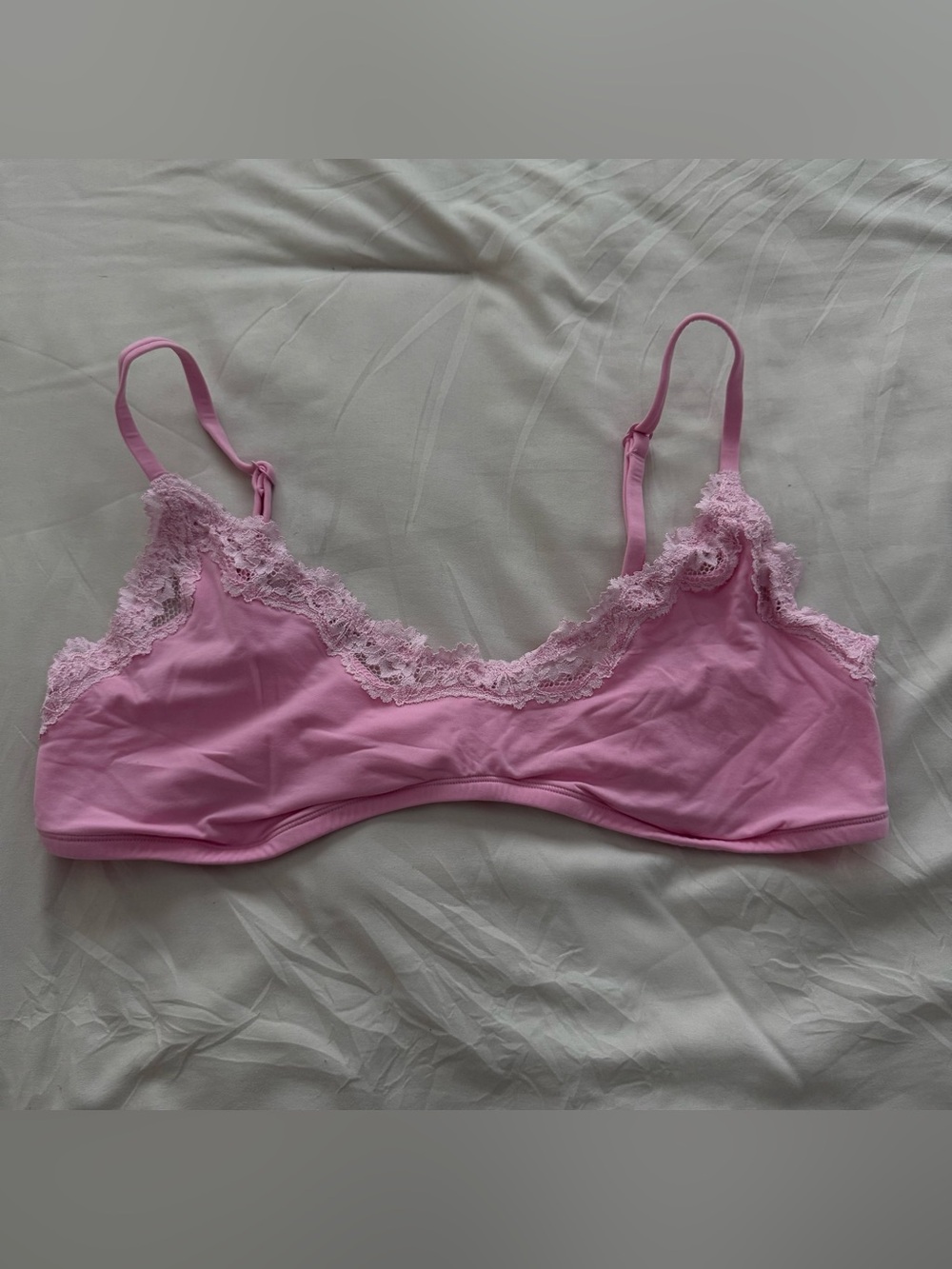 Skims Lace-Trim Pink Soft Bralette - Women Intimates size 2X